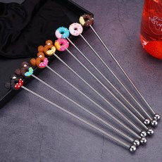 캐릭터 머들러 1P 커피젓는거 커피스틱 롱스틱-07900EA, 6도넛머들러-블루