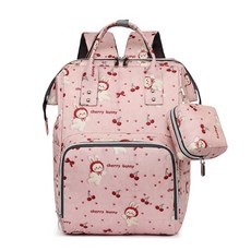 DFMEI 新款多功能雙肩單肩媽咪包時尚大容量母嬰包雙肩包, 粉色