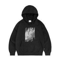 GAINSBORO 디지털 로고 후드티_블랙