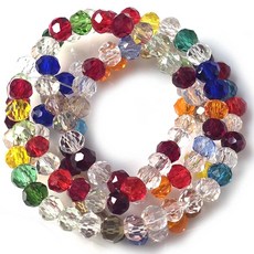 Bead 크리스탈 4mm 론델비즈 한세트 2줄 컬러선택, 믹스레드블루