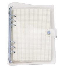 A6 A5 6홀 다채로운 PVC 커버 라운드 링 뷰 바인더 스냅 버튼 클로저 파일 폴더 루스 리프 시트 프로텍터 노트북 리필용 (에어 블루 A5 미니 세트), A5 mini set, 에어 블루