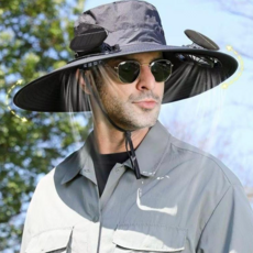 여름 필수 쿨링 선풍기 모자 태양광 충전 자외선차단 UV차단 통기성 아웃도어 썬캡, 무료, 카모 다크그레이