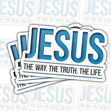 3피스 Jesus The Way Truth Life 스티커 기독교 성경 구절 비닐 데칼 노트북 물병 자동차 저널용 종교 신앙 신자를 위한 영감을 주는 선물 (7.6cm, 3in