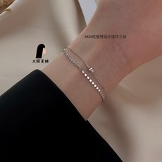 S925純銀 雙層 簡約 幸運手鍊 延長鍊可至20cm