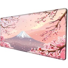 121.9 x 61cm(48 x 24인치) 마우스 패드 자이언트 벚꽃 책상 매트 대형 마우스 패드 게이밍 레드 사쿠라 마우스 매트 대형 대형 책상 패드 XXXXL 컴퓨터 매트, 핑크 사쿠라