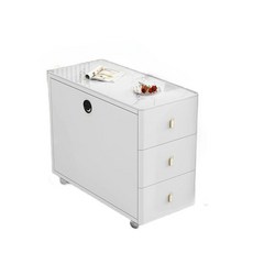 쇼파 옆 수납장 코너 슬림 사이드장 테이블 틈새 협탁, 2문 3단 건메탈그레이 80x30x60