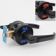 사용중 열림 표시형 방문손잡이 문고리 교체 무키 블랙, 모닝(블랙), 고객직접설치, 1개