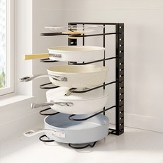 居家生活Easy Buy 工業風鍋具收納置物架 層高可調整 廚房餐廚收納, 1個