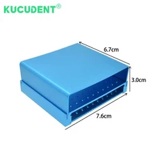 86홀 알루미늄 치과용 버 홀더 (고속 및 저속 엔도 박스 클리닝 스탠드 135 ℃ 멸균 가능한 실험실, [03] Blue