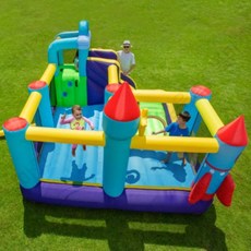 대형 에어바운스 트램폴린 집콕놀이 실내 마당 옥상 글램핑장 캠핑장 놀이시설 휴게실 체육 풍선 슬라이드 홈 놀이터 스포츠 야외 완구 실내용 대형 트램폴린 풍선 놀이터 슬라이드 포함, 1개, 82104 몽환 유니콘