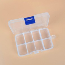 미니 직사각 투명 소품 정리함 케이스 수납함 약통 액세서리 보관함, 1개, 8칸  투명
