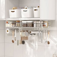 오쏘리빙 걸이형 틈새 언더 선반 주방 싱크대 다용도 바스켓 정리대, 후크_대형, 1개