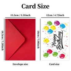 嗨購 生日互動卡片信封 創意趣味Happy Birthday氣球禮物賀卡, 1個