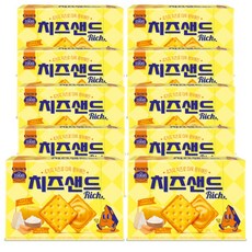 치즈 풍미가 가득 크라운 치즈샌드 학교간식 과자 군것질, 10개, 180g