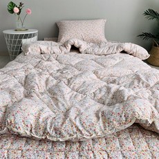 송화침장 먼지없는 포근한 세미마이크로 가벼운 봄 가을 간절기 차렵이불 두꺼운 꽃무늬이불 사계절 이불