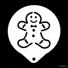 스텐 진저브레드맨 크리스마스 베이킹 스텐실 케이크 컵케이크 쿠키 장식 도안, 상세페이지 참조, 1개