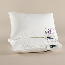 사베리아 호텔 60수 순면 높은 베개 마이크로 화이바 솜 빵빵 870g 힐튼 베개, 화이트, 2개
