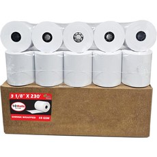 10롤 3 18 x 230 열지 사각형 POS 캐시 레지스터 열 영수증 종이 롤 bpa 무료 BuyRegisterRolls, Yellow Thermal, Pack of 10