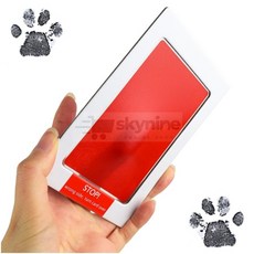 SKY9 애견 애묘 발도장 스탬프 강아지발도장, 빨, 1
