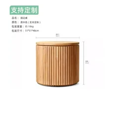 야외용 티크 원목 안락의자 마당 경관 지역 호텔 수영장 홈스테이 해변에 적합한 견고한 리클라이너, 03 Round Side Table