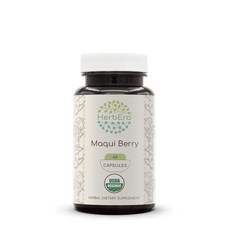 HerbEra Maqui Berry USDA 60캡슐 | 천연 허브 보충제 | 인증된 채식주의자 캡슐 및 아리스토텔리아 칠렌시스 건조 베리 (60캡슐), 1개