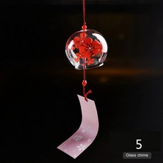 일본풍 종소리 수제 유리 푸린 사무실 장식용 페인팅 윈드차임 집 꾸미기용, 4. 5