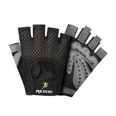【附發票】REXCHI運動半指手套 自行車健身重訓防滑手套, 黑色, 1套