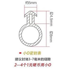 塑鋼門窗密封條 窗戶密封條 防風防水膠條 O型, 1個, 1米小O 8mm ,黑色 整根發貨