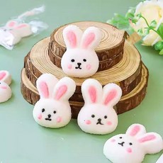 토끼 얼굴 마시멜로우 베이킹 데코 케이크 디저트 장식 마시멜로 10개입 x 3봉세트, 토끼 얼굴(10개입 x 3봉세트)