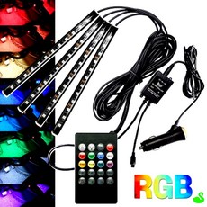 12V 시거잭연결형 RGB 소리반응 LED바 풋등키트세트_ GT5606