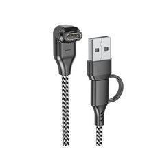 Garmin Venu 2 / Venu SQ / Venu 3 智慧手錶充電線 智慧穿戴專用 USB充電器, USB+Type-C彎頭編織線100CM, 1個