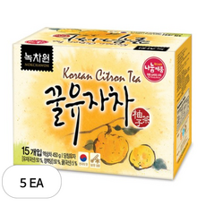 녹차원 꿀 유자차, 5개, 15개입, 30g