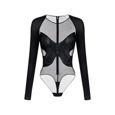엘리자베타프랑키 크리스털 자수 긴소매 바디수트