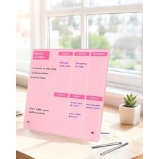 Desktop Acrylic Weekly Planner Whiteboard with Stand Dry Erase Weekly Planner for Desk Weekly Wh