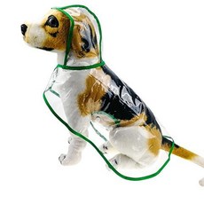 狗狗雨衣 寵物透明防水雨衣 中小型犬適用, 1個, 綠色邊,XS碼建議0.0-1.0公斤