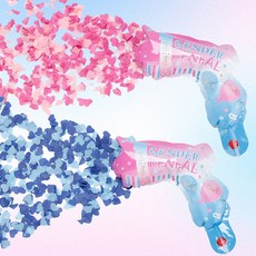 젠더리빌 컨페티 폭죽총 폭죽건 성별 확인 베이비샤워 풍선 파티용품, 1세트, 단품_혼합2p