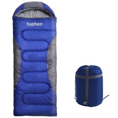 Tuphen 추운 날씨용 성인용 침낭 - 2.2kg(4 000파운드) 40/15.6°C(40/40°F) 후드 침낭 압축 가방 포함 따뜻한 휴대용 방풍 방수 4계절 캠핑