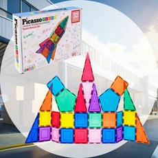 타일 자석블록 32pcs 다양한모양 어린이집교구 알록달록 32피스 창의력발달 직접설계