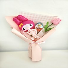 토닥꽃상점 미니캐릭터 풍선 킨더조이 꽃다발 마이멜로디 남아용, 피카츄