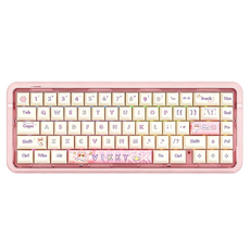 SayRose 고양이 발바닥 3모드 기계식 키보드 B67, 제조사축, 크리스탈 축, 젤리 핑크 제조사축, 크리스탈 축, 젤리 핑크