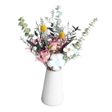 HAIMINGJUN 천연 유칼립투스 줄기 장식용 드라이플라워 꽃꽂이 부케 웨딩 데코, 높이 32cm, 말린 꽃, 장미