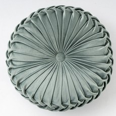 엉클조이 데이지 꽃모양 벨벳 쿠션 원형 등받이 인테리어 HH176, 연한그린