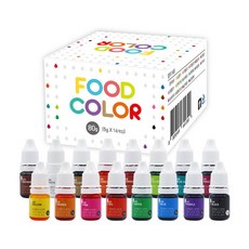 [오감플레이] 토이트론 하프의 와플&쿠키메이커 집콕육아템 엘틴푸드칼라 진한 16색 식용색소 쿠킹토이 어린이선물, 160g, 1개