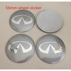 4pcs 56mm 60mm 65mm 68mm 인피니티 자동차 휠 허브 센터 캡 배지 커버 엠 블 럼 스티커 q30 q50 g35 g37 fx35 fx37 qx70, 56mm 실버 캡