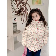 꽃무늬패딩 자켓 여성 귀여운 여자 면누빔 겨울 엄마 퀼팅 패턴 플라워 일 깔깔이 노카라 오버핏 점퍼 아우터 할머니 퀄팅 잠바 누빔