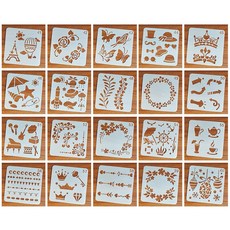 도안 꽃 페인팅 틀 스텐실 나뭇잎 세트, 03. 41~60호(총 20장), 1개