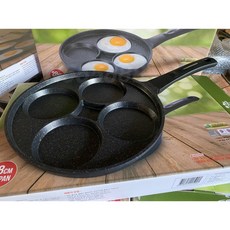 LaCena大理石四孔不沾煎蛋鍋｜韓國製早餐平底鍋，適用瓦斯爐電磁爐, 1個, 30cm