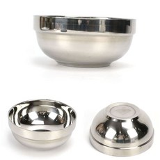 이중 스텐 비빔밥 후식 냉면 국수 그릇 19.3cm 6호, 1개, 상세페이지 참조