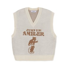 엠블러 AMBLER Jump up super star 스웨터 니트 베스트 AKN502 아이보리