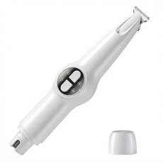 RUN기술 2in1 반려동물 바리깡 발톱다듬기 미니 저소음 클리퍼 LED, 1개, 화이트